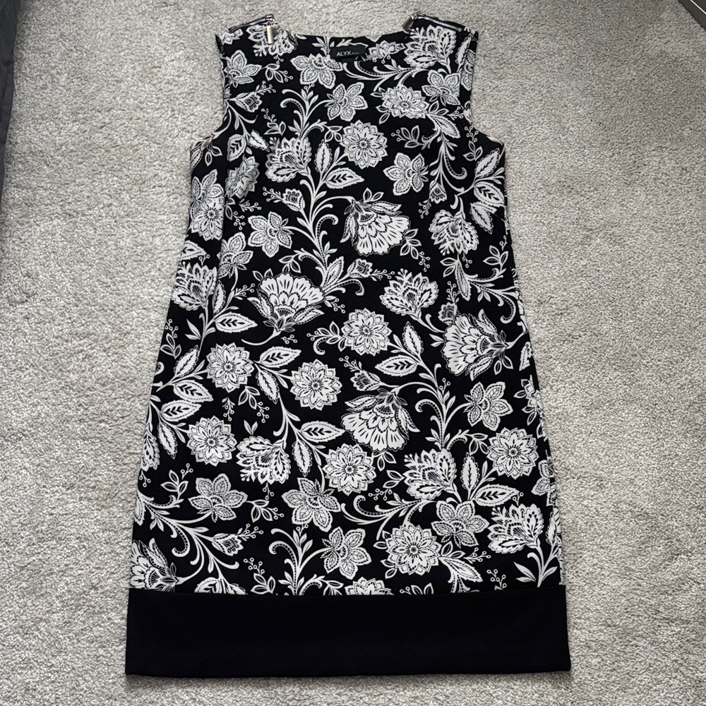 Alyx Black and White Floral Midi Dress